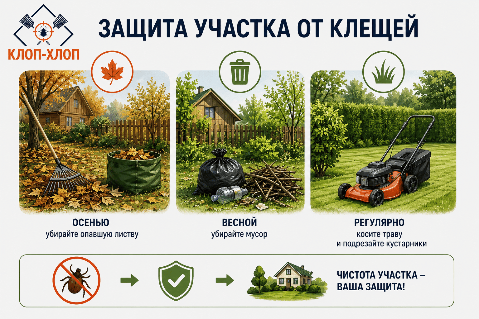 Как предупредить появление клещей на территории загородного участк